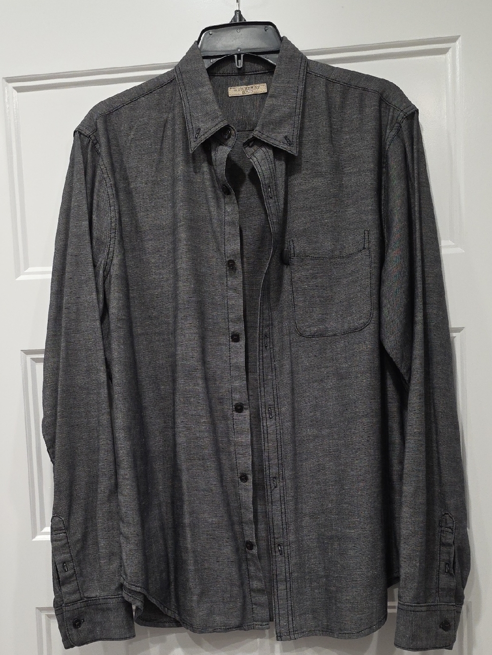 Burberry Men's Button-Down Shirt in Charcoal Gray